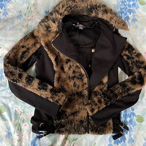 Armani Exchange A|X Faux Fur Jacket/Vest - S (Two Pieces).